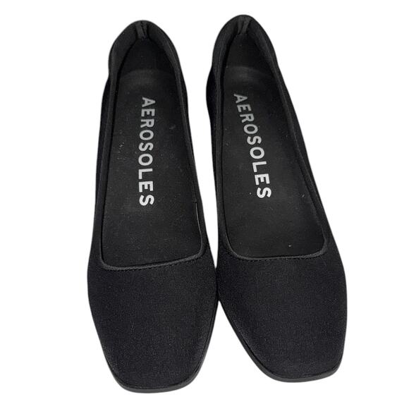 Aerosoles Casta Mid Heel Pump MSRP $89 Black Stretch Fabric Women's Size 9 - Picture 1 of 6